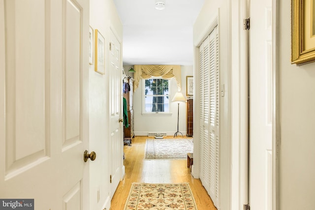 hall featuring light wood finished floors