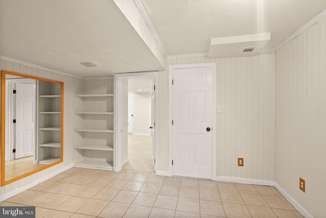 5924 Kimble Ct, Falls Church, VA 22041 - unfurnished room with light tile patterned floors, baseboards, built in features, and ornamental molding
