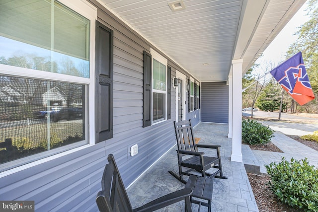 view of patio featuring covered porch