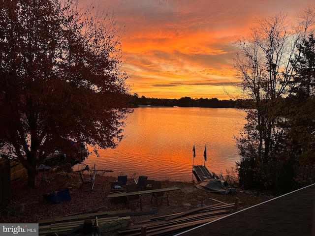 water view with a boat dock