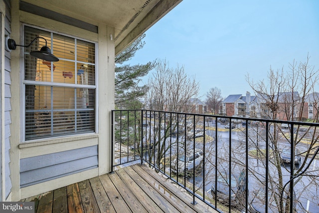 balcony featuring a residential view