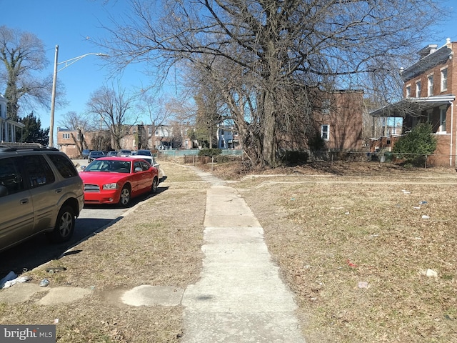 view of road featuring sidewalks