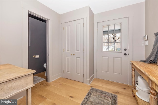 entrance foyer featuring light wood-type flooring