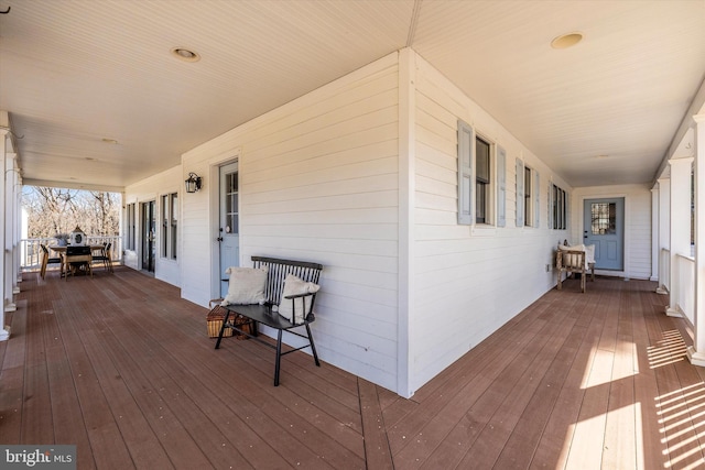 wooden deck with a porch