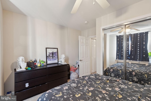 bedroom featuring ceiling fan