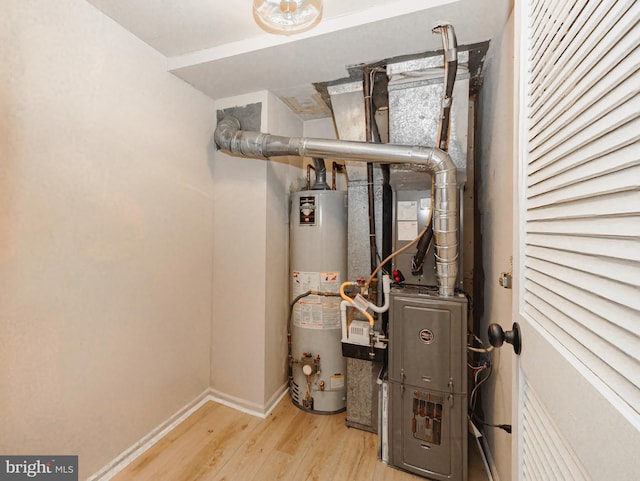 utility room with water heater