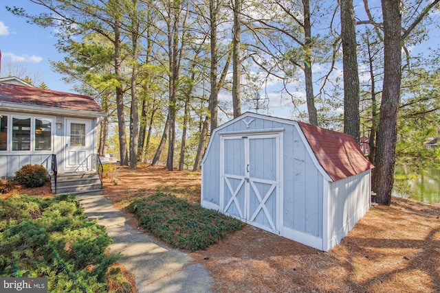 view of shed