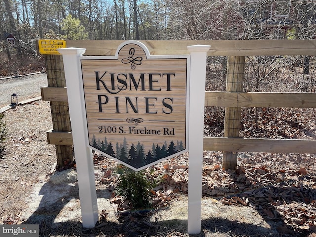 view of community sign