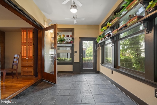 5724 4th St NW, Washington, DC 20011 - doorway to outside with ceiling fan and baseboards