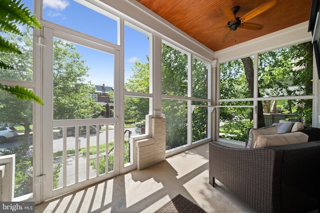 5724 4th St NW, Washington, DC 20011 - sunroom / solarium featuring a ceiling fan