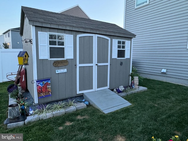 view of shed