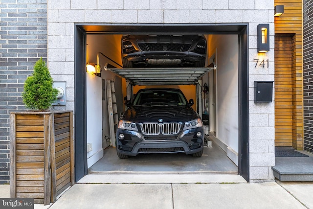 view of garage