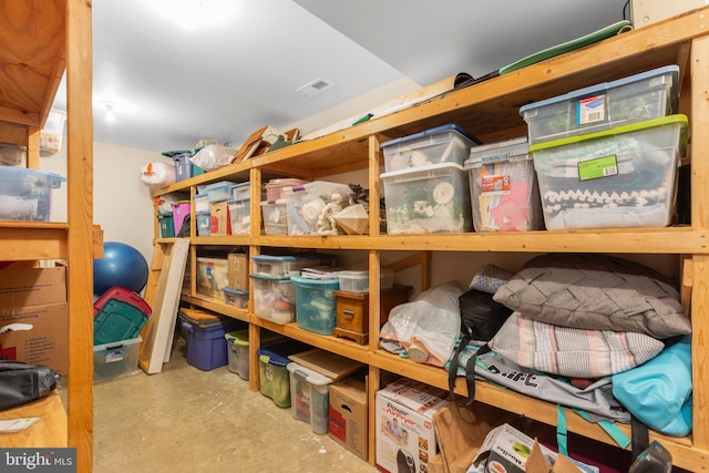 storage room with visible vents