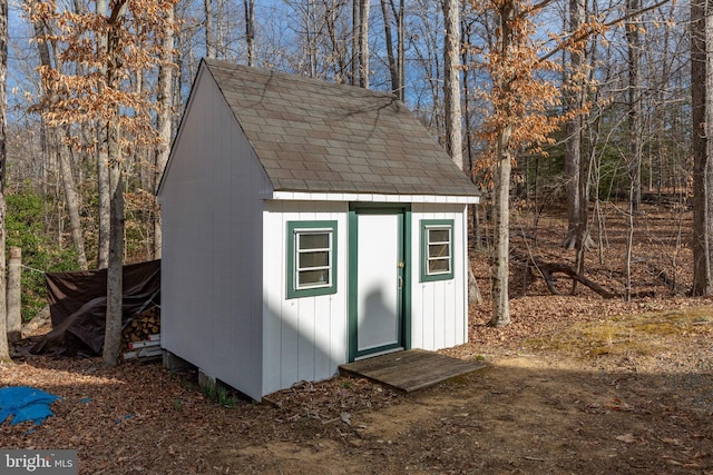 view of shed