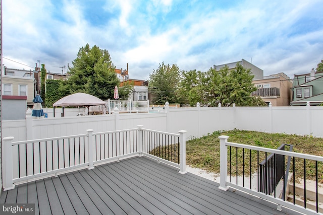 wooden terrace with fence