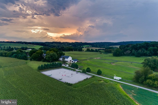 13401 Longnecker Rd, Reisterstown, MD 21136 - aerial view at dusk with a rural view