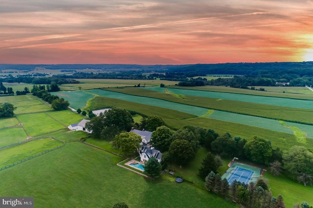 13401 Longnecker Rd, Reisterstown, MD 21136 - aerial view at dusk with a rural view