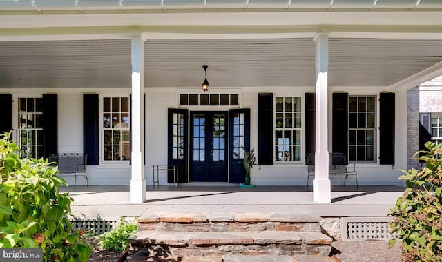 13401 Longnecker Rd, Reisterstown, MD 21136 - view of exterior entry with a porch and french doors