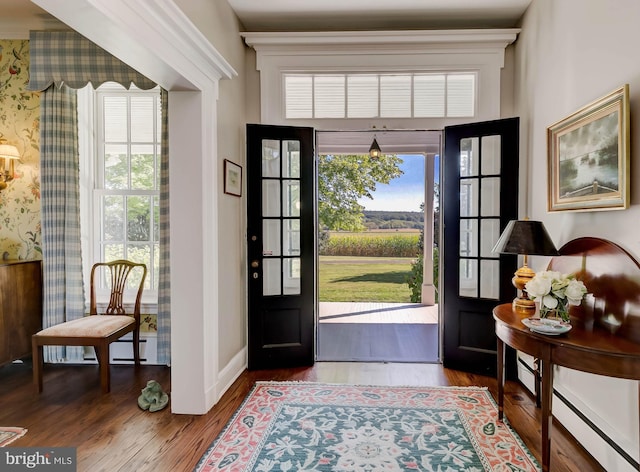 13401 Longnecker Rd, Reisterstown, MD 21136 - entrance foyer featuring plenty of natural light, baseboards, and wood finished floors