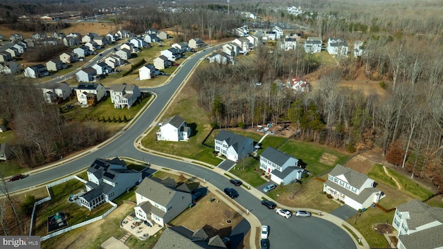 aerial view with a residential view