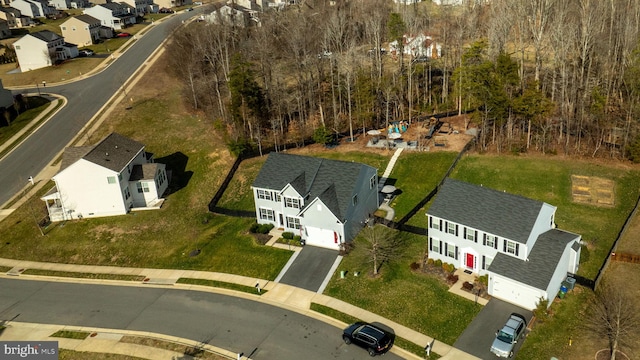 drone / aerial view featuring a residential view