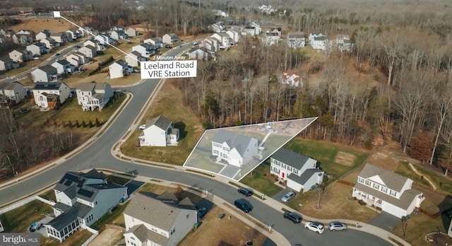 bird's eye view with a residential view