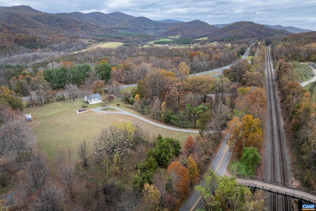 aerial view featuring a mountain view