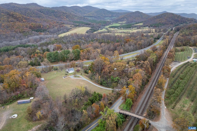 drone / aerial view with a mountain view