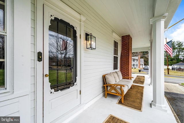 exterior space featuring a porch