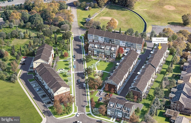 bird's eye view featuring a residential view