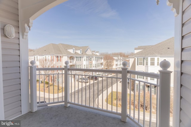 balcony featuring a residential view