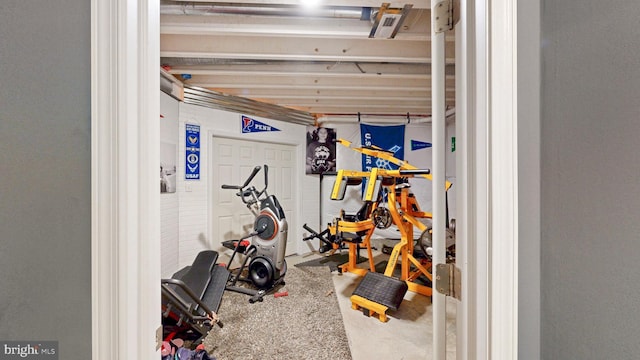 view of workout area