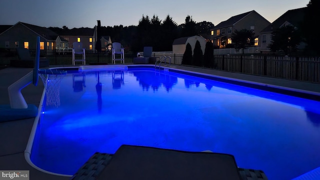 view of pool featuring fence and a fenced in pool