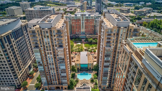 drone / aerial view featuring a view of city