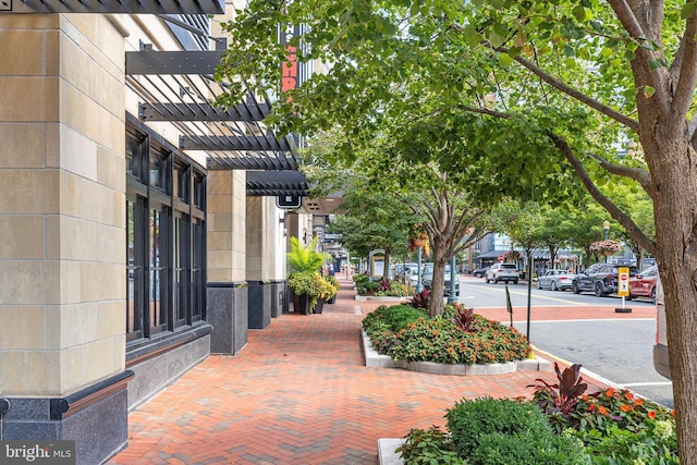 exterior space featuring a pergola