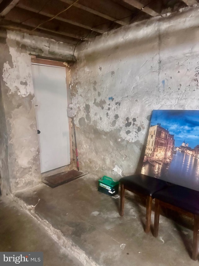 miscellaneous room featuring unfinished concrete flooring