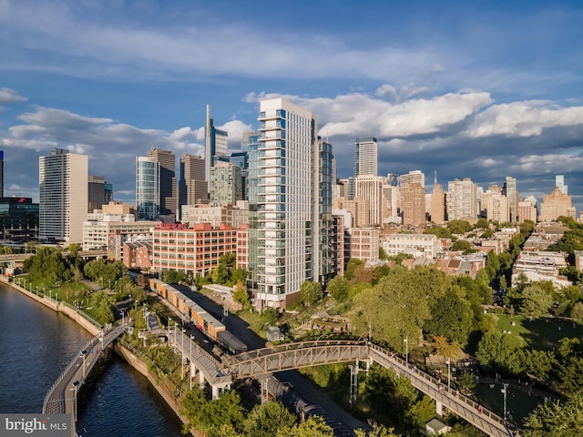 view of city featuring a water view