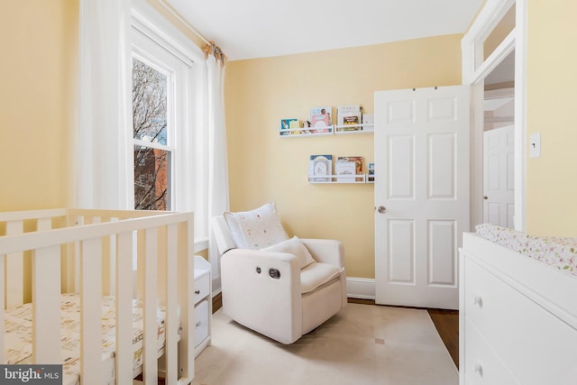 bedroom with a crib