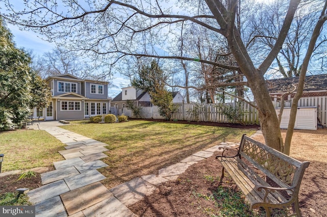 view of yard featuring fence