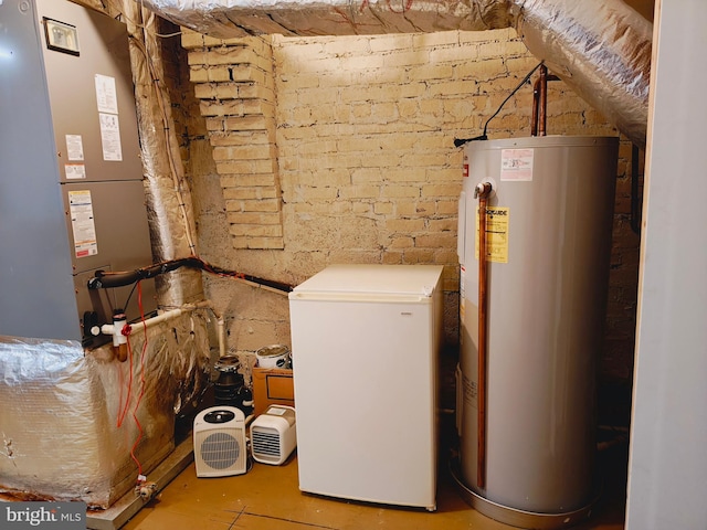 utilities featuring heating unit and water heater