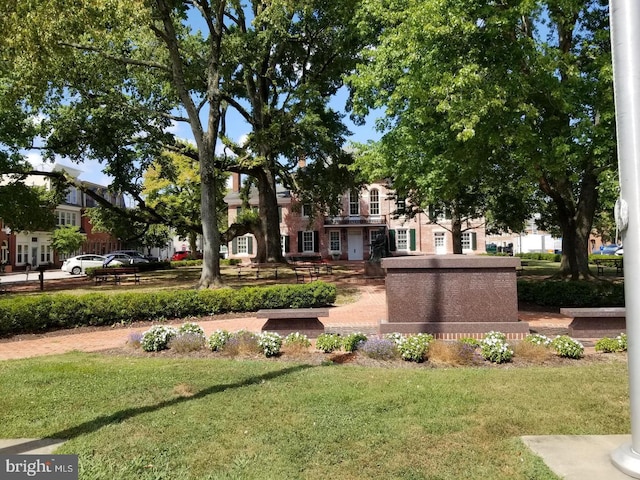 view of community featuring a yard