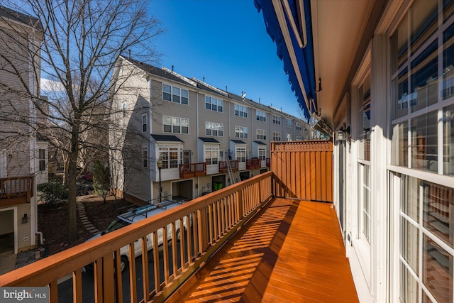 balcony with a residential view