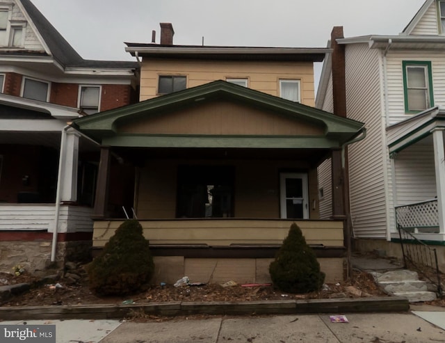 view of front of property with a porch