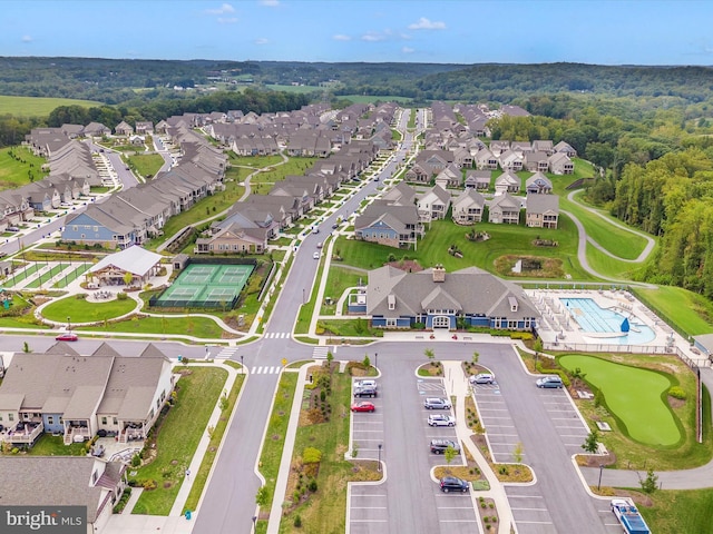 aerial view featuring a residential view