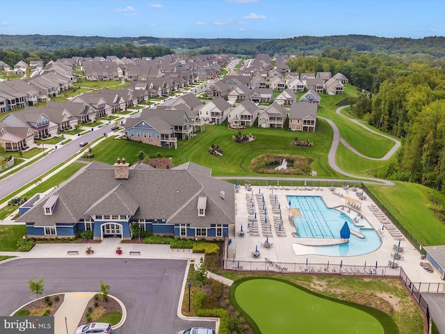 birds eye view of property featuring a residential view