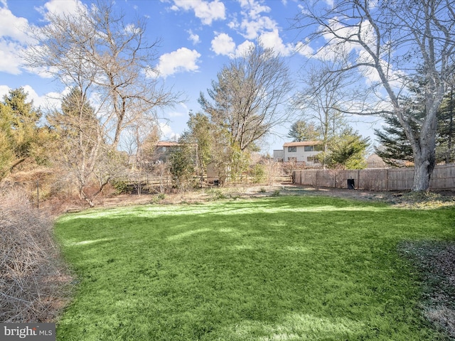 view of yard with fence