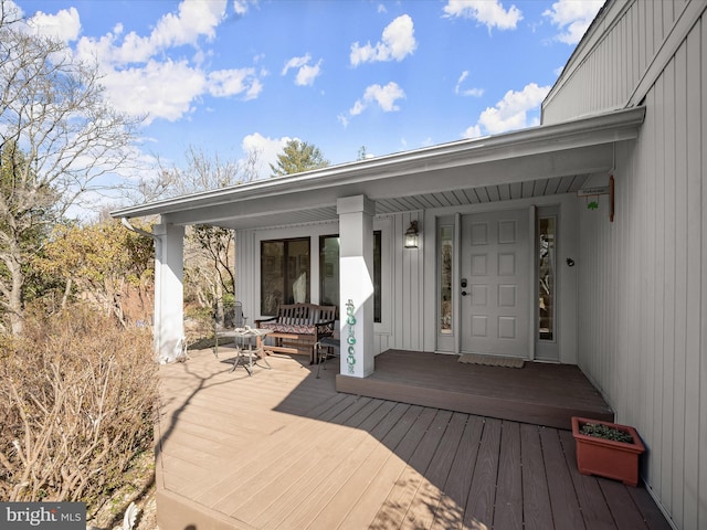 wooden deck with a porch