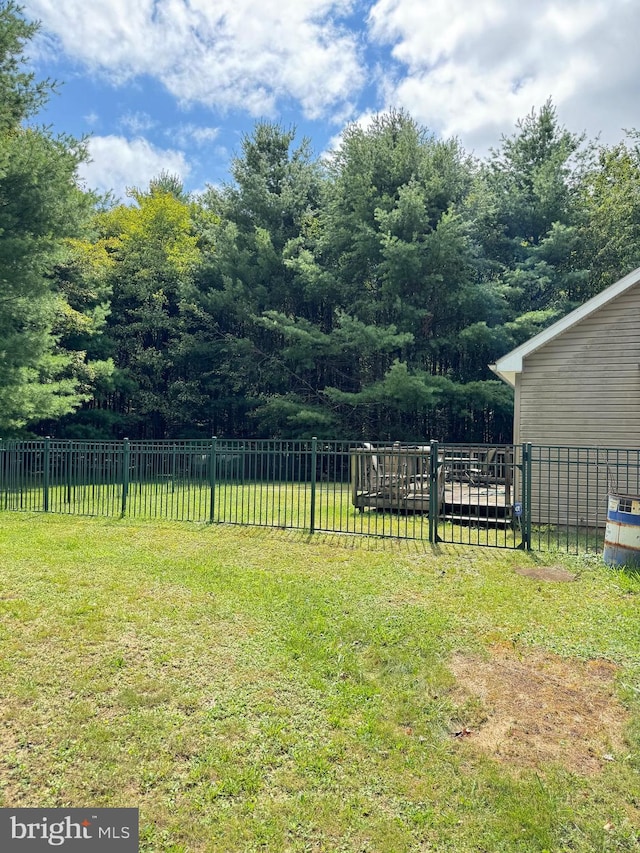 view of yard with fence