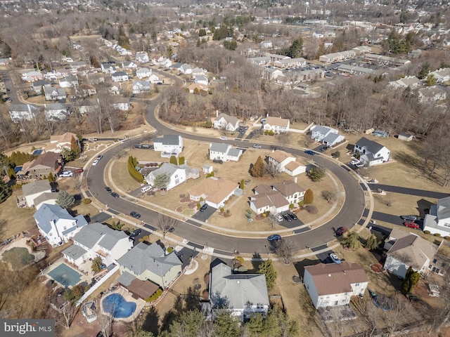 drone / aerial view with a residential view