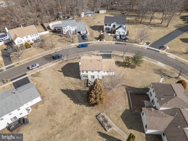 aerial view featuring a residential view